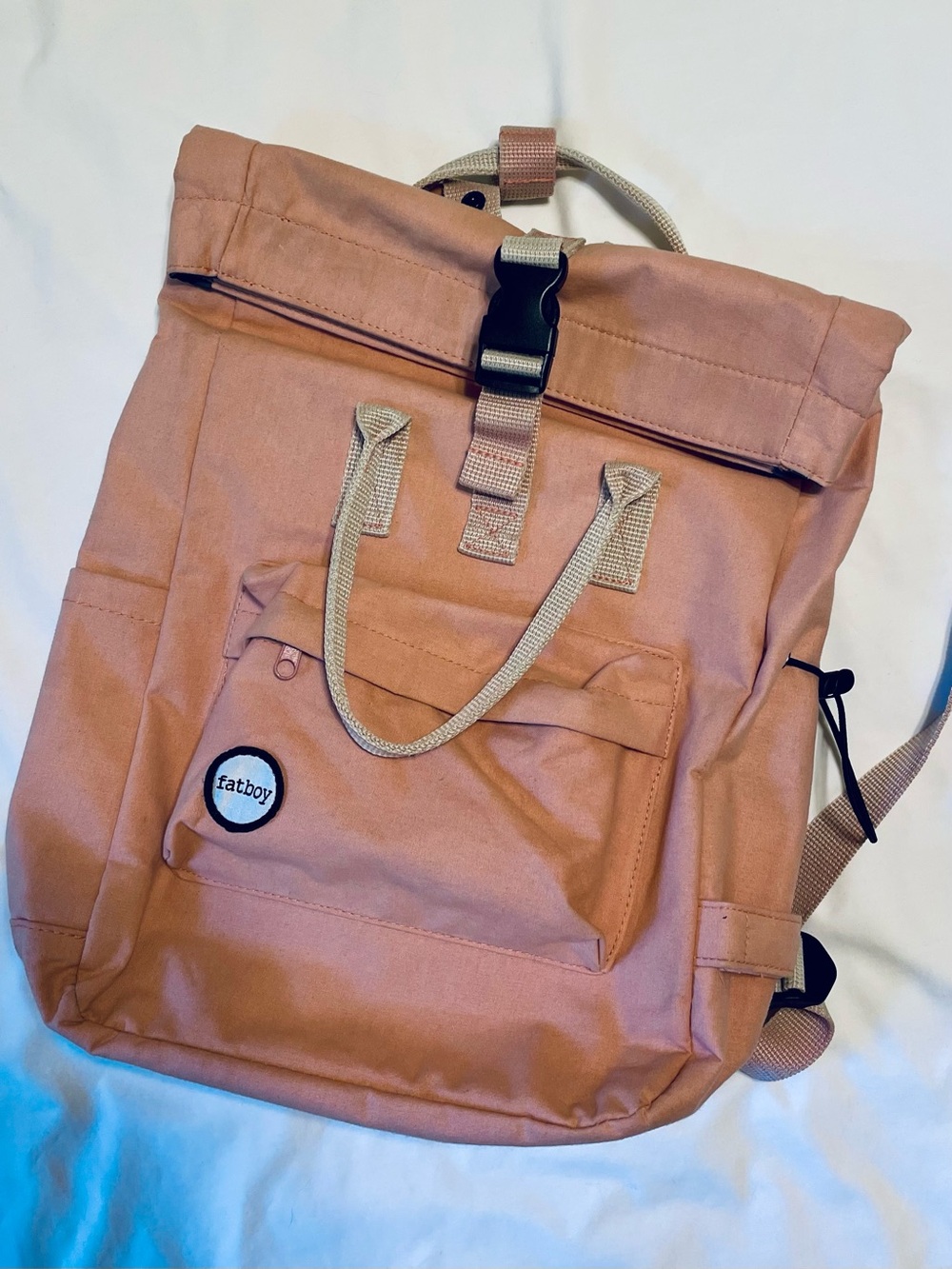 Fatboy Roll-Top Stylist’s Backpack in Dusty Pink